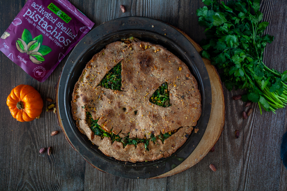 Spooky Autumn Halloween Pistachio Pie