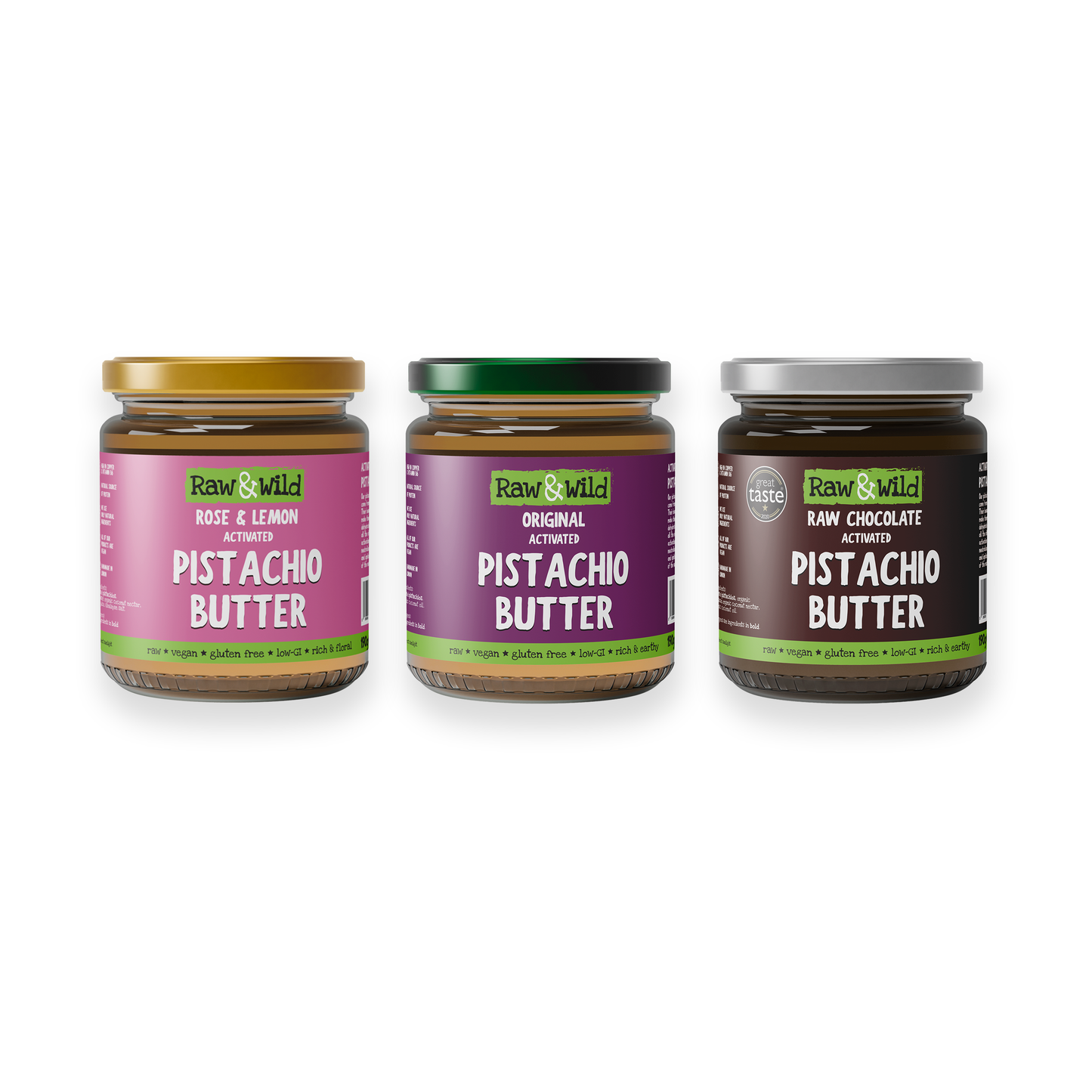 Raw & Wild Activated Pistachio Nut Butter Bundle - 3 x 190g