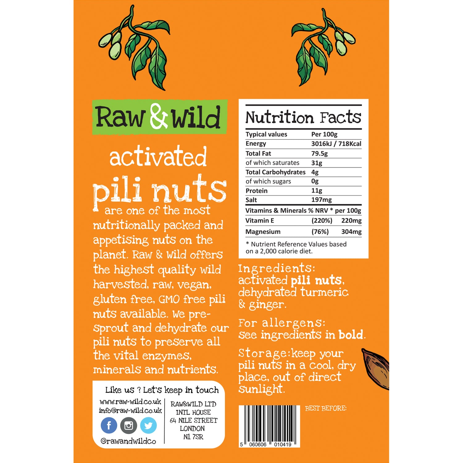 Turmeric & Ginger Pili Nuts Back Cover