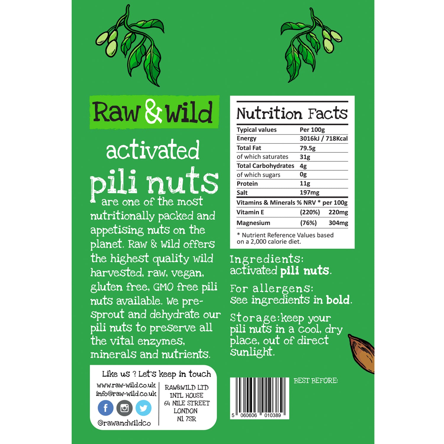 Original Pili nuts snack pack back cover
