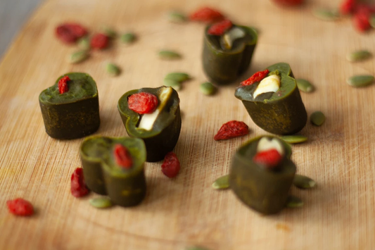 Matcha Chocolate with Pili Nuts