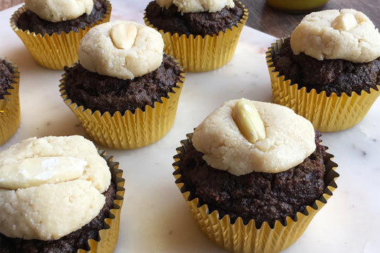 Choc Muffins With Pili Nut Frosting