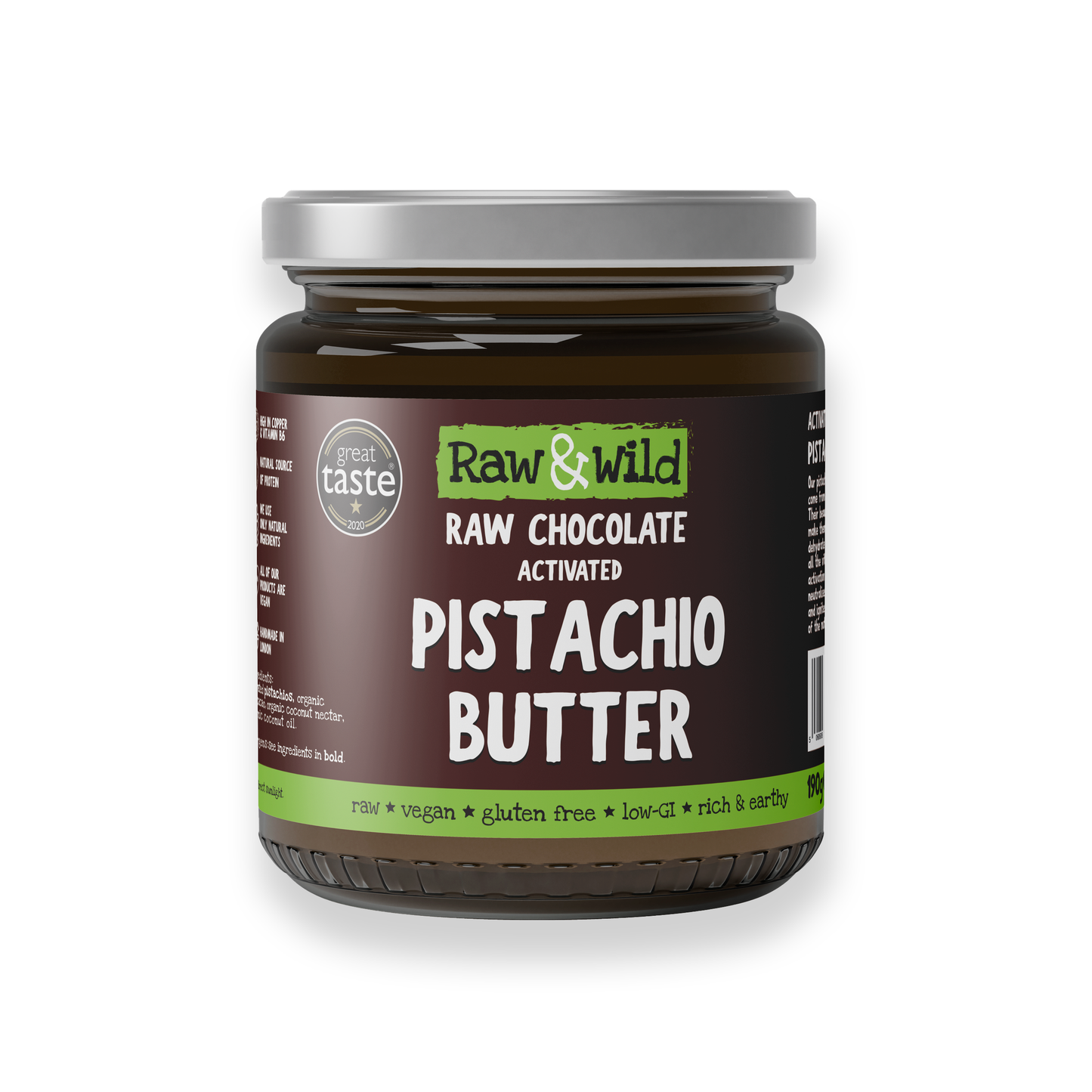 Raw Chocolate Activated Pistachio Butter -190g