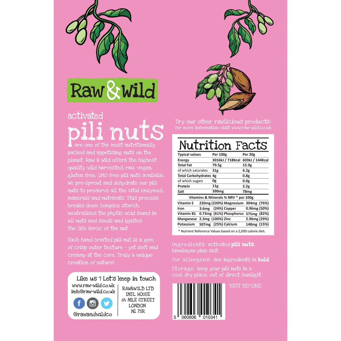 Activated Himalayan Pink Salt Pili Nuts - 70g