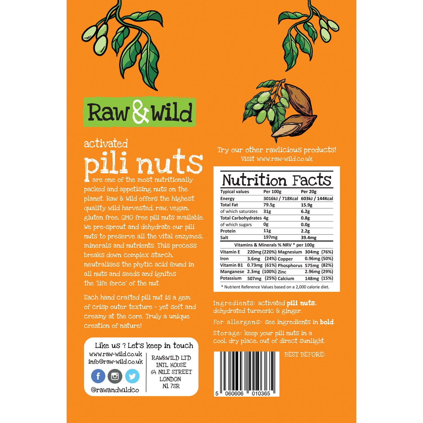 Activated Turmeric & Ginger Pili Nuts - 70g
