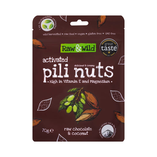 Activated Raw Chocolate & Coconut Pili Nuts - 70g